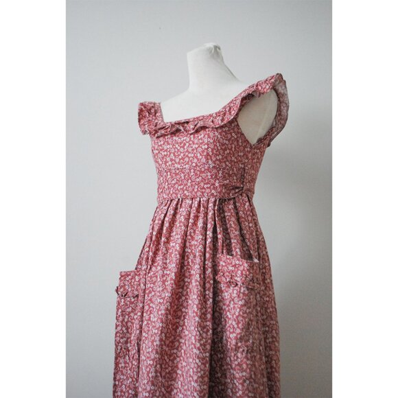 1970’s Laura Ashley Pinafore Maxi Dress - Picture 3 of 7
